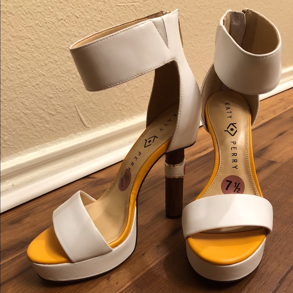 COPY - Katy perry cigar heels, yellow and white